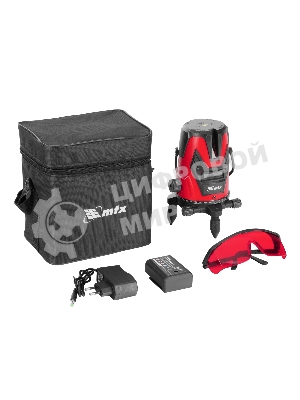 Лазерный уровень MTX MXL RED, 30 м, красный луч, акк. Li 2400 mAh, сумка, резьба 5/8