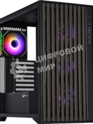 Корпус Formula V Line TimberLine T0 Black, ATX, wood+plastic front, TYPE-C*1, USB3.0*2, FRONT 3x120мм FRGB, REAR 1x120мм FRGB