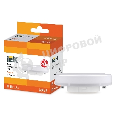 Лампа cветодиодная IEK LLE-T80-8-230-30-GX53 ECO T75 таблетка 8Вт 230В 3000К GX53