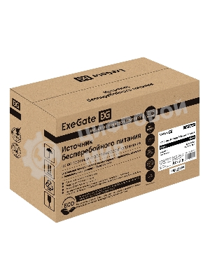 Источник бесперебойного питания (инвертор, синус, для котла) ExeGate SineTower SZ-600.LCD.AVR.1SH <600VA/360W, чистый синусоида, LCD дисплей, AVR, 1*Schuko, линейно-интерактивный, внешняя батарея 12В до 200Ач, Black>