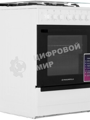 Плита комбинированная Maunfeld MGC60ECW04 белый, газовых конфорок 4 шт, духовка электрическая 65 л, 60 см x 88 см x 65 см