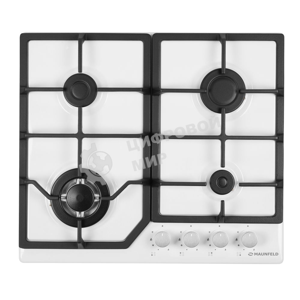 Газовая варочная панель Maunfeld EGHE.64.43CW/G, 4 конфорки, эмалированная сталь, белый