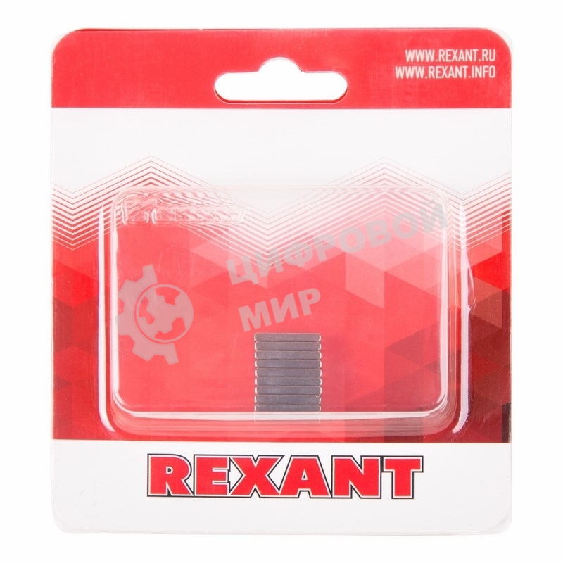 Неодимовый магнит прямоугольник Rexant 15х8х2мм сцепление 1,1 кг (упаковка 8 шт)