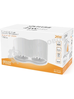 Светильник Gauss Overhead HD032 потолоч. 24Вт 3000K цв.св.:белый теплый белый
