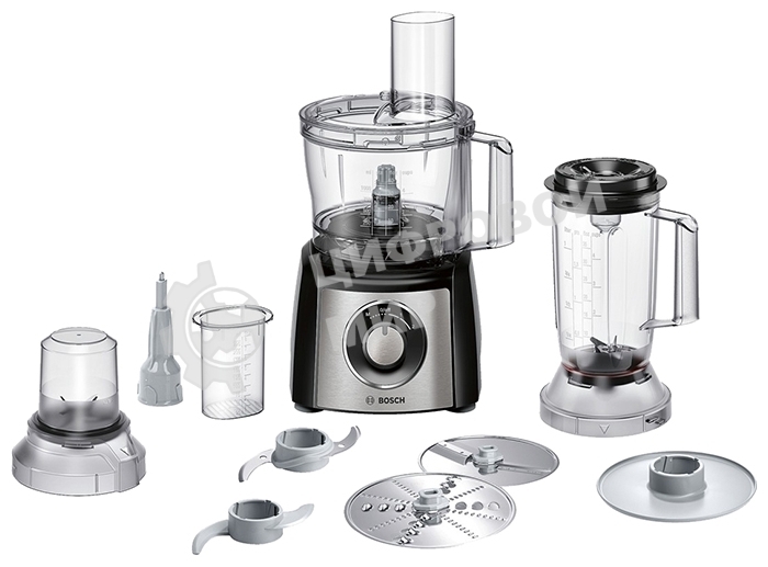 Кухонный комбайн Bosch MCM3501M 800 Вт, Скорости: 2, Блендер 1 л, Чаша 2.3 л, черный/серебристый