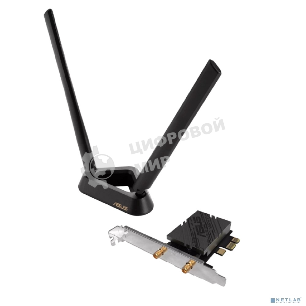 Сетевой адаптер Wi-Fi + Bluetooth Asus PCE-BE92BT BE9400 PCI Express (ант.внеш.несъем.) 2ант.