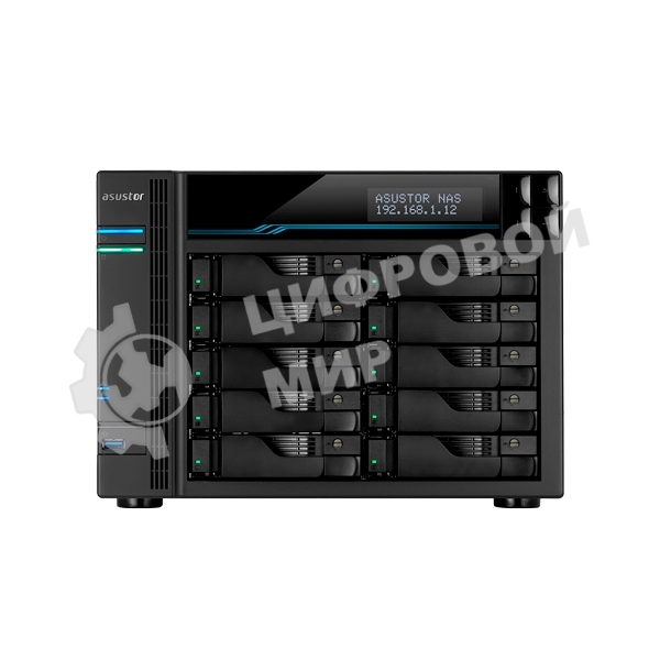 Сетевое хранилище ASUSTOR AS7110T 10-Bay NAS/Media player/Intel Xeon E-2224 3.4GHz up to 4.6GHz(Quad-Core), 8Gb SO-DIMM DDR4, noHDD(HDD,SSD),/10x1GbE+3x2,5Gbe(LAN)/3xUSB3.2,HDMI/M.2/4ip camera license; 90IX01D1-BW3S1