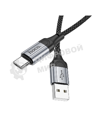 Кабель USB2.0 Hoco AM/Type-C, 3А, X102, 1м, черный, коробка