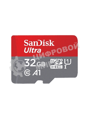 Флеш карта microSD 32GB SanDisk microSDHC Class 10 Ultra (SD адаптер) UHS-I 100MB/s