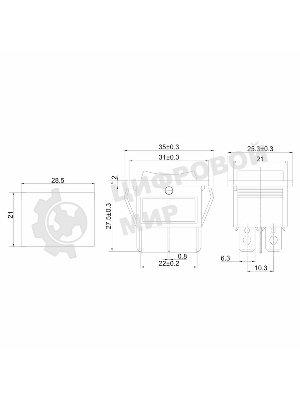 Выключатель клавишный Rexant 250V 15А (6с) (ON)-OFF-(ON) черный с нейтралью Б/Фикс