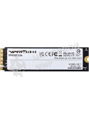 Накопитель SSD Patriot Viper VP4300 Lite, 4Tb, PCIe 4.0 x4, M.2 2280, NVMe, R/W 7400/6000, с радиатором