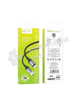 Кабель USB2.0 Hoco AM/Type-C, 3А, X102, 1м, черный, коробка