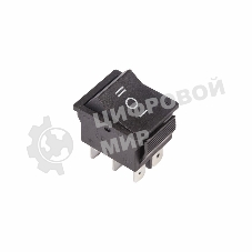 Выключатель клавишный Rexant 250V 15А (6с) ON-OFF-ON черный с нейтралью