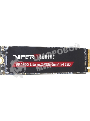 Накопитель SSD Patriot Viper VP4300 Lite, 4Tb, PCIe 4.0 x4, M.2 2280, NVMe, R/W 7400/6000, с радиатором