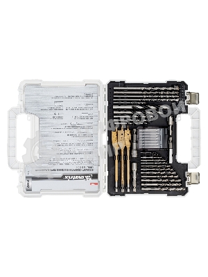 Набор сверл Matrix комб., мет. 1-6,5 мм, бет. 4-8 мм, дер. 4-10 мм, перк, бит. 20 шт, адап, гол. 2 шт, зенк, 50 пр.