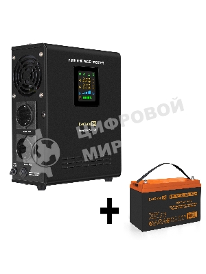 Комплект Источник бесперебойного питания EX295996RUS + батарея 100Aч EX285656RUS 1шт (инвертор, синус, для котла, настенный) ExeGate FineSine SX-800.LCD.AVR.2SH 800VA/500W, чистая синусоида, цветной LCD-дисплей, AVR, 2*Schuko, линейно-интерактивный, крепление настенное/универсальное, Black + батарея ExeGate HRL 12-100 (12В, 100Ач) 1шт