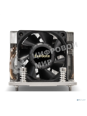 Кулер для процессора ExeGate ESNK-P0063AP4.PWM.2U.SP3.Cu серебристый, 60 мм, алюминий/медь, 6800 об/мин, 54.3 дБ, 4 pin, 240 Вт, 64.5 мм