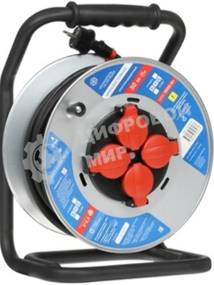 Удлинитель на мет. катушке “Power Cube” IP44 16А 30 м резина 3x1,5 мм2 4 роз. с/з