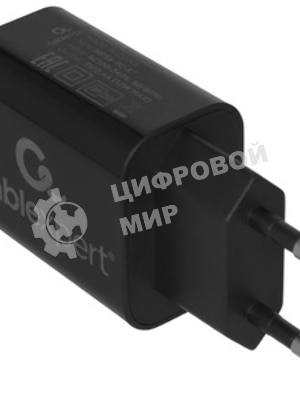 Сетевое зарядное устройство Cablexpert MP3A-PC-37 USB 2 порта, 2.4A, черный + кабель 1м Type-C