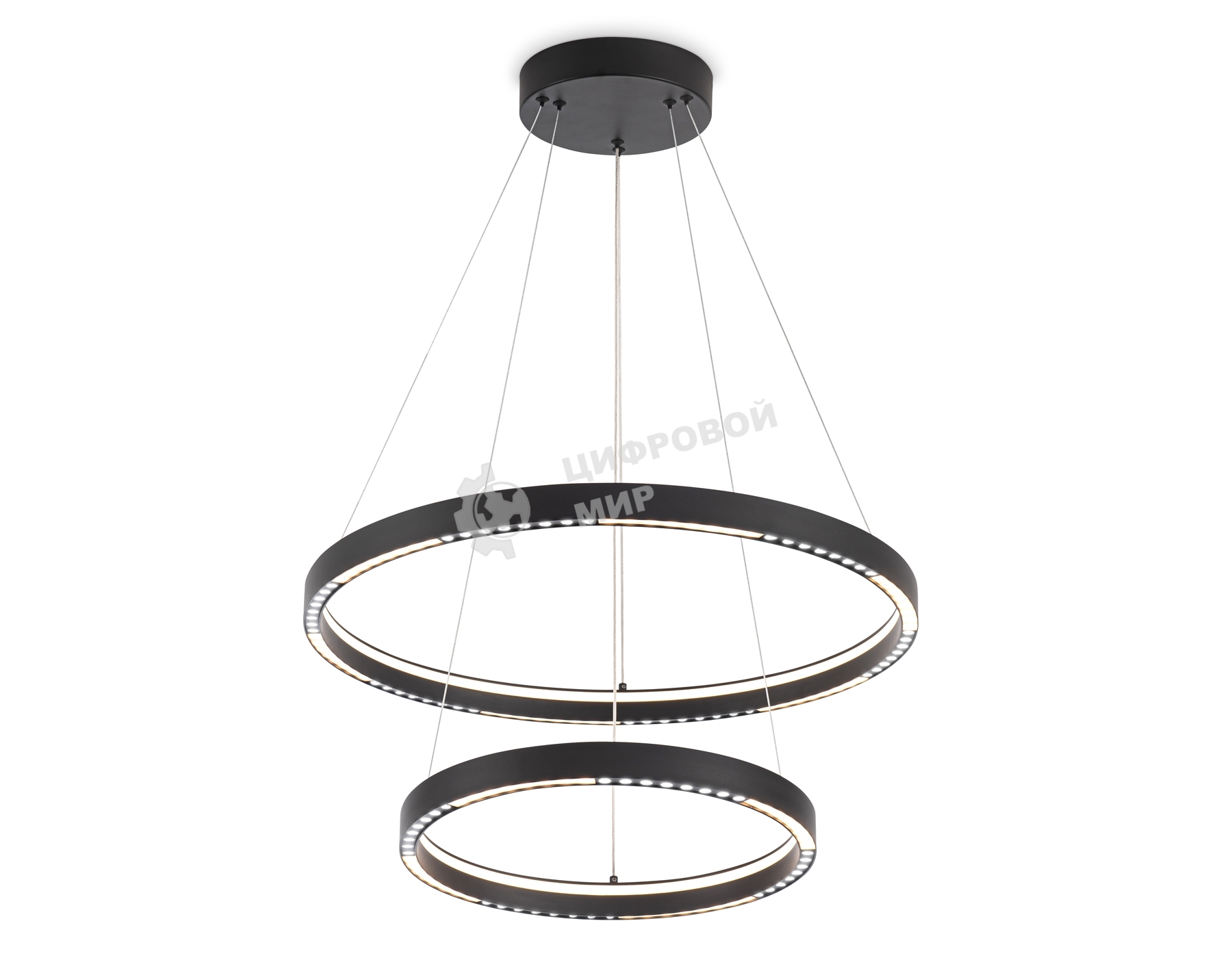 Подвесной светодиодный светильник Ambrella light FL5865/2 BK черный 45W 3000K/4200K/6400K D600/400*830 (без ПДУ)