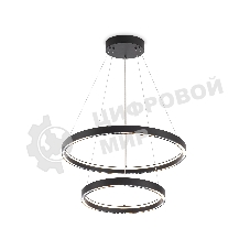 Подвесной светодиодный светильник Ambrella light FL5865/2 BK черный 45W 3000K/4200K/6400K D600/400*830 (без ПДУ)