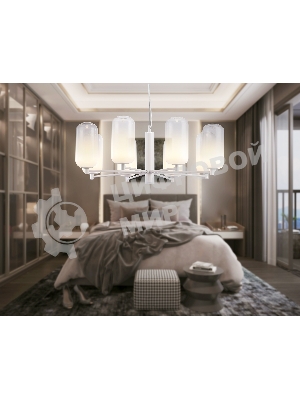 Подвесной светодиодный светильник Ambrella light LH11109/8 WH/FR белый/белый матовый 28W 3000K D720*280