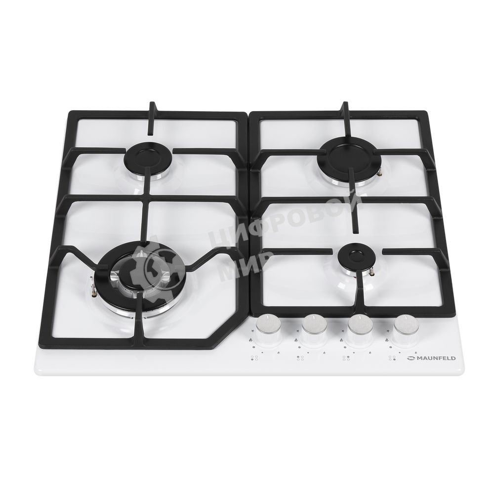 Газовая варочная панель Maunfeld EGHE.64.43CW/G, 4 конфорки, эмалированная сталь, белый