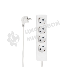 Удлинитель PROconnect OPTIMA 4 гнезда, 1.5 м, 2х0.75 мм², б/з, белый