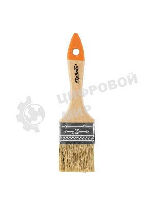 Кисть плоская Sparta 50 мм, натуральная щетина, деревянная рукоятка, для масляных красок, лаков