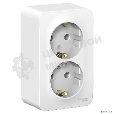 Розетка 2-ая с/з без шторок 16А, 250 В, изолир. пластина SE Blanca наруж Бел