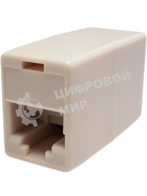 Адаптер Suprlan 10-0337-1, проходн. Keystone RJ45 кат.5E UTP, бежевый