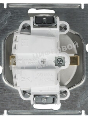 Systeme Electric Glossa Алюминий Розетка с/з со шторками