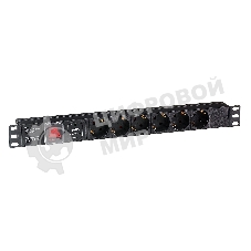 Блок розеток горизонтальный ExeGate ServerPro PDU-19H607 Al-6S-C14-SW-SPD1, 19
