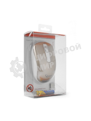 Мышь беспроводная Gembird MUSW-400-G золотой, 1600 dpi, радиоканал, USB, кнопки - 4