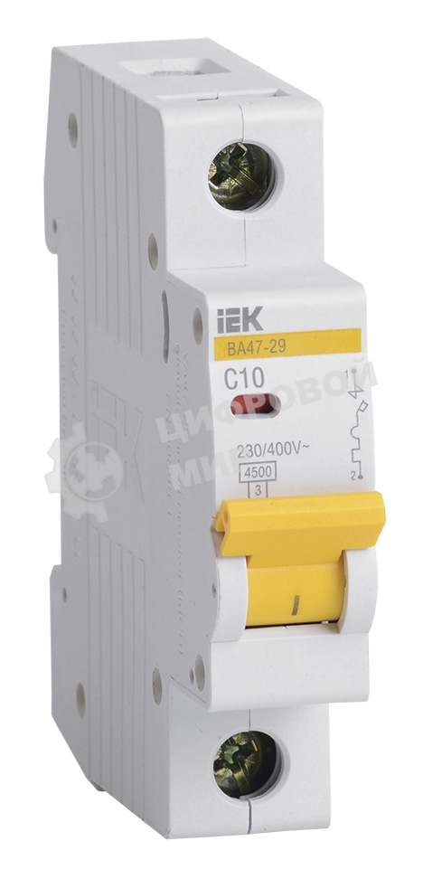 Выключатель автоматический модульный 1п C 10А 4.5кА ВА47-29 IEK MVA20-1-010-C