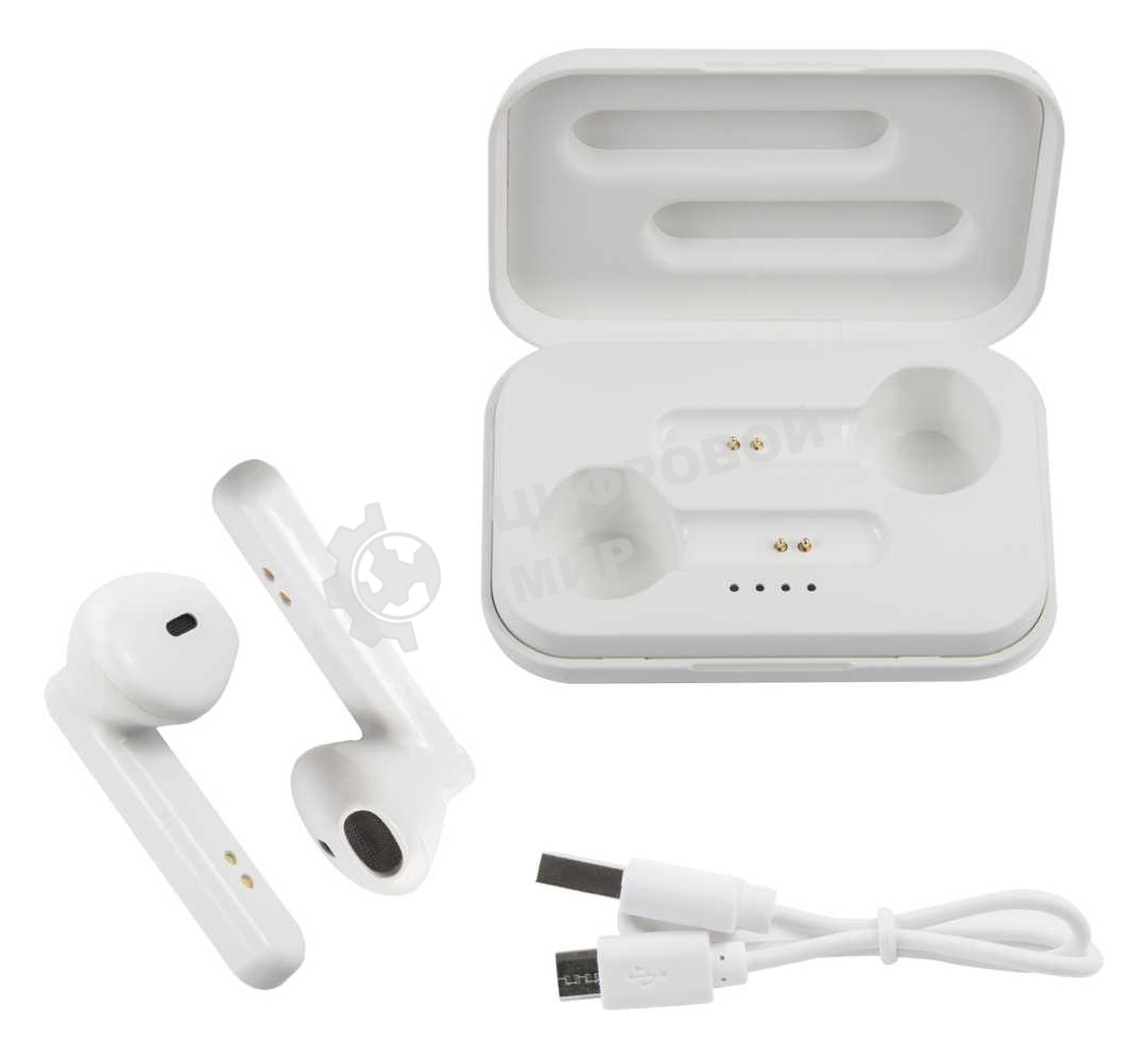 Наушники TWS Redline BHS-22 белый, вкладыши, Bluetooth, до 3 ч