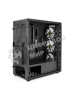 Компьютерный корпус Miditower ExeGate EVO-9202 (ATX, без БП, с окном, 1*USB+1*USB 3.0, аудио, 3 вент. 12см с RGb подсветкой)