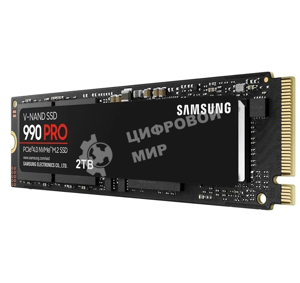 Накопитель SSD Samsung 990 PRO, 2000Gb, PCIe 4.0 x4, M.2 2280, NVMe, R/W 7450/6900, с радиатором