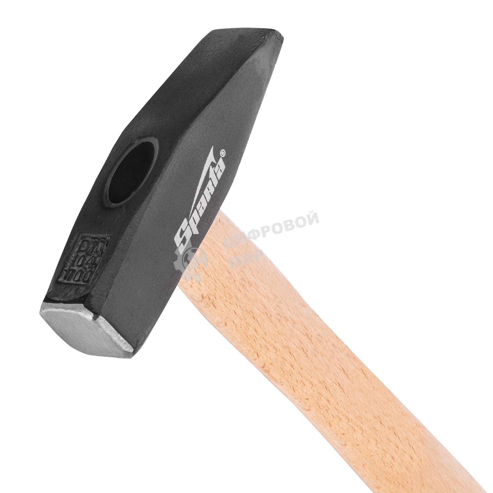 Молоток слесарный Sparta 700 г, квадратный боек, деревянная рукоятка