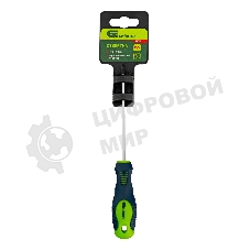 Отвертка Сибртех, PH0 х 100 мм, CrV, двухкомпонентная рукоятка