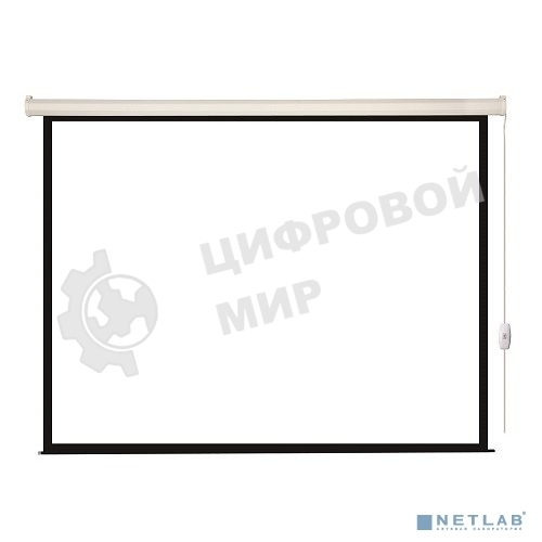 Экран с электроприводом Lumien Eco Control 203x203 см (раб. область 197х197 см) Matte White черная кайма по периметру 1:1