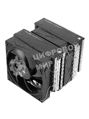 Кулер для процессора Thermalright Royal Pretor 130 (4-pin PWM, 158мм, Ni/Cu, 6x6мм, 1x120+1x130мм, 80.45CFM/81.88CFM, 29.4dBA/28.3dBA, 2150PM/1750RPM, S: 1200, 1700, 1851, 2011, 2066, 115X, AM4, AM5, silver, black)