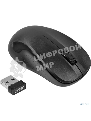 Мышь беспроводная Acer OMR302 черный, 1200 dpi, радиоканал, USB, кнопки - 3