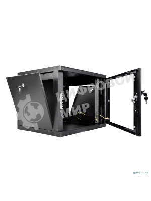 Шкаф коммутационный ЦМО (ШРН-9.350-9005) настенный 9U 600x350 мм пер. дв. стекл 200 кг черный 300 мм 180 град.