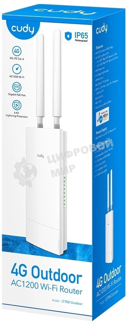 Точка доступа Outdoor 4G LTE Cat 6 AC1200 Wi-Fi Gigabit Router