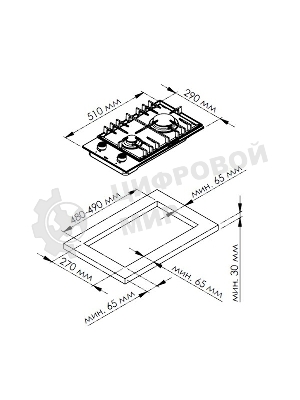 Газовая варочная панель Kuppersberg TG 38 B