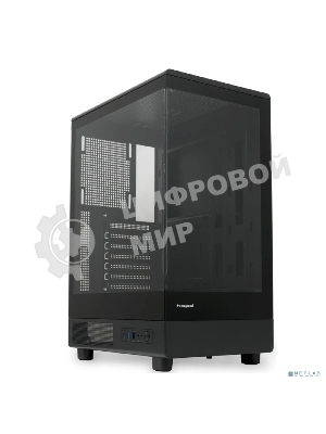 Компьютерный корпус без блока питания HSPD F510, Panoramic Mid Tower, черный, TG, 0.5 SPCC, no fans ATX, mATX, mITX 180/280/160мм 1x2.5