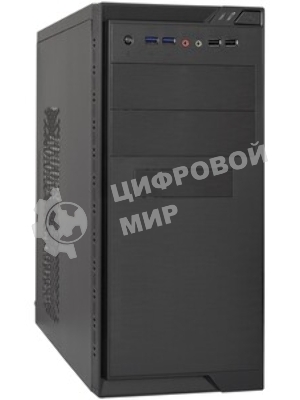 Компьютерный корпус Minitower ExeGate MA-372UX Black, mATX UN350, 120мм 2*USB+2*USB3.0, Audio