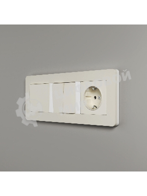 Рамка на 3 поста WERKEL Split (айвори/белый, soft-touch) W0033066