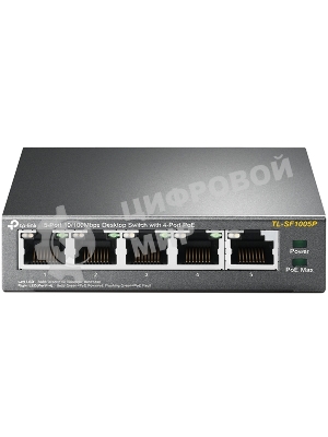 Коммутатор TP-Link SMB TL-SF1005P 5-портовый 10/100 Мбит/с настольный коммутатор с 4 портами PoE